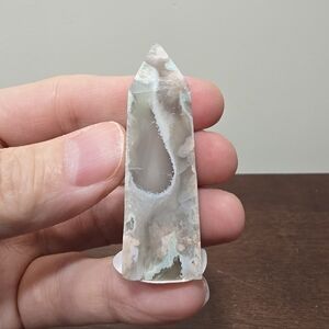 Green Flower Agate Crystal Tower